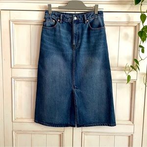 Club Monaco Midi Denim Skirt